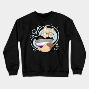 Asexual Flag-Heart Fennec Fox Crewneck Sweatshirt